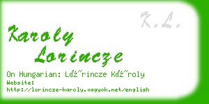 karoly lorincze business card